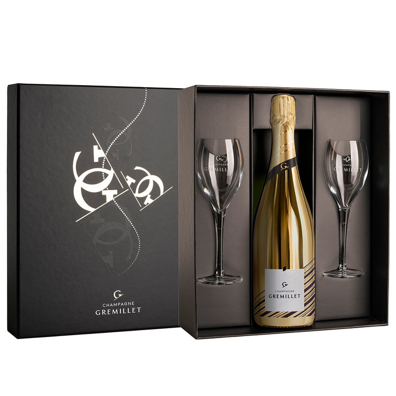 Gold Edition box with 2 glasses of 16 cl - Champagne Gremillet - Purchase  on Ventis.