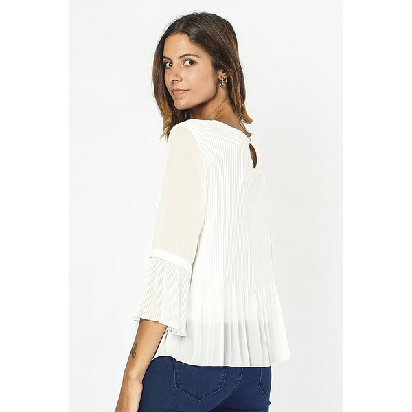 Maglia bianca con volant hot sale