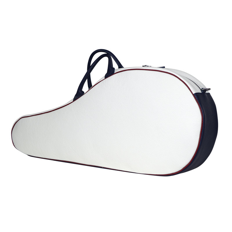 Classic tennis bag in blue, red and white leather - Terrida - Purchase on  Ventis.