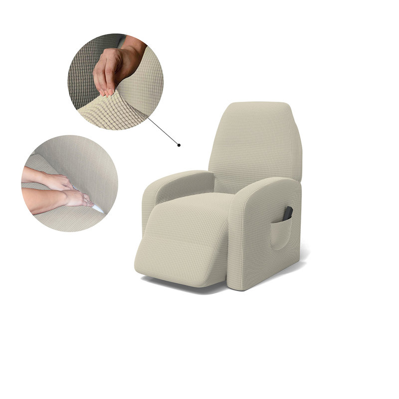 Copripoltrona reclinabile elastico LESLIE con tasca, panna - DATEX -  Acquista su Ventis.