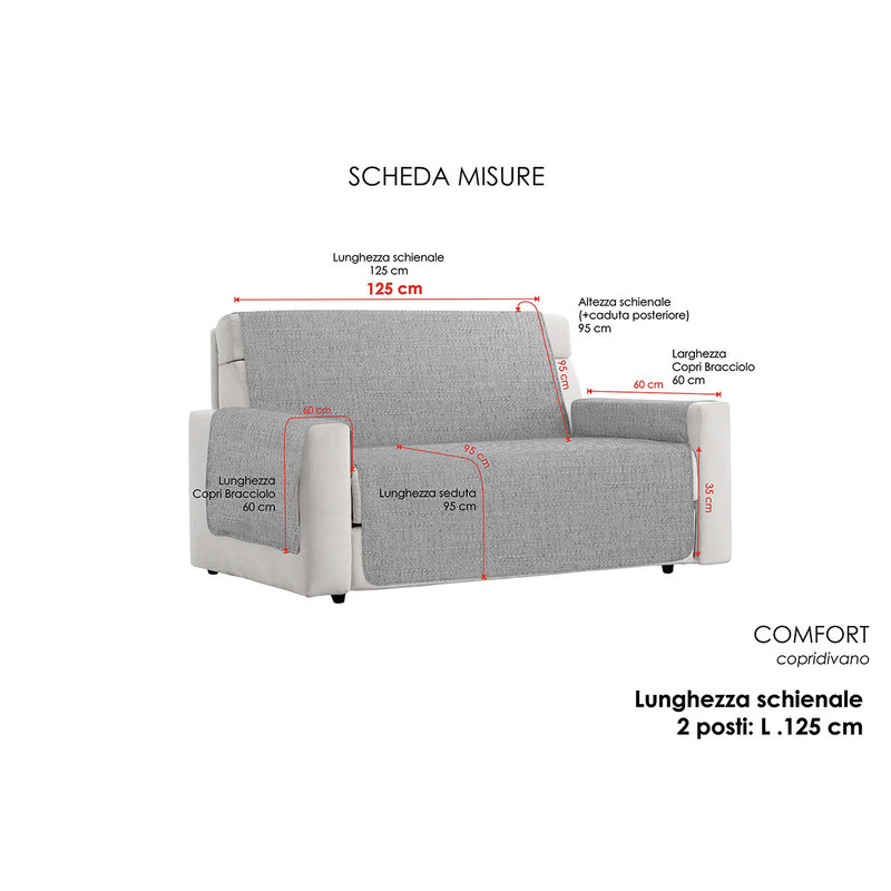 Copridivano antiscivolo Comfort blu scuro