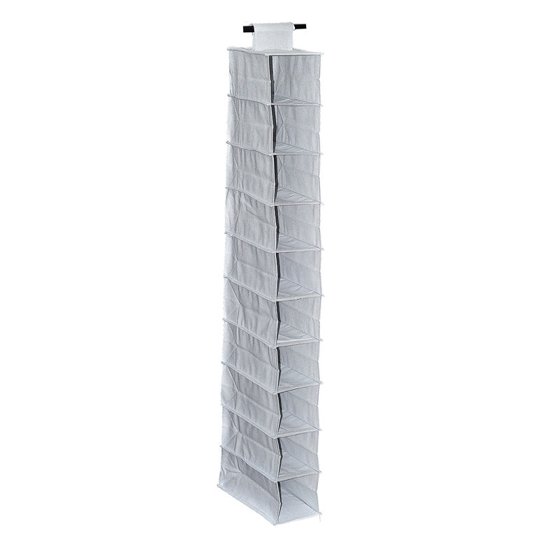 Organizer per armadio con 10 scomparti sospeso PEVA bianco