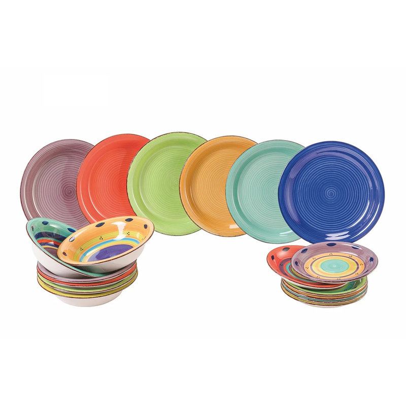 Baia 18-piece dinner set, multicolor