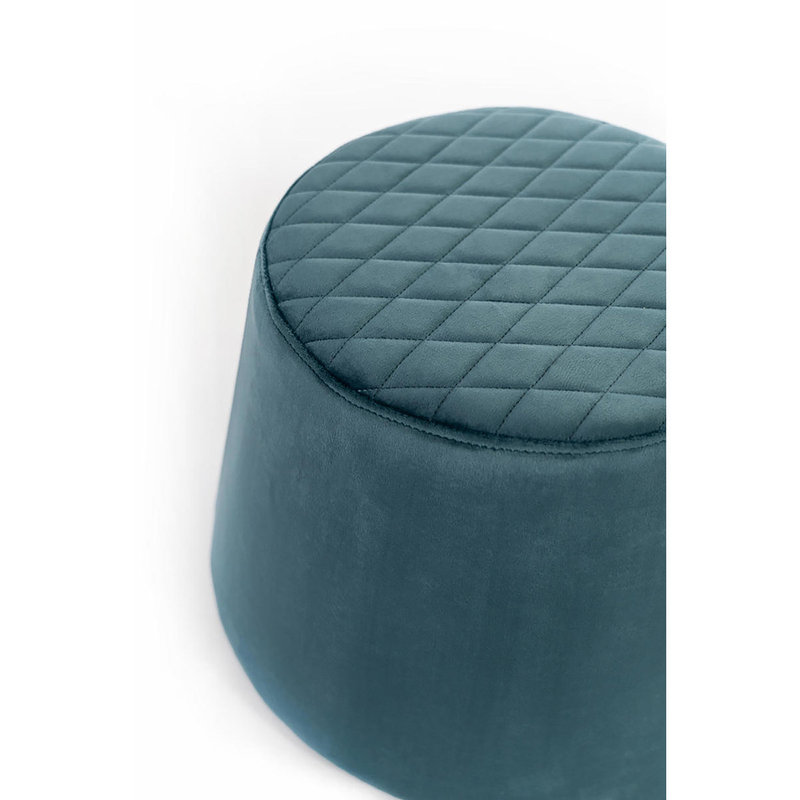 Pouf Contenitore Velluto Blu - VULGANO