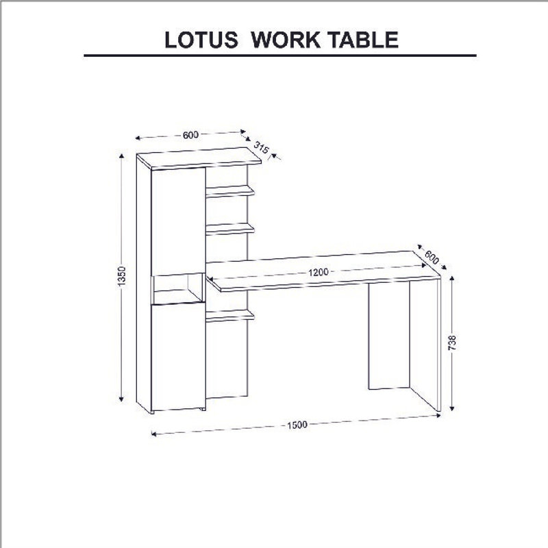 Lotus - Scrivania - Bianco - 150 x 60 x 135 cm - Homemania - Acquista su  Ventis.