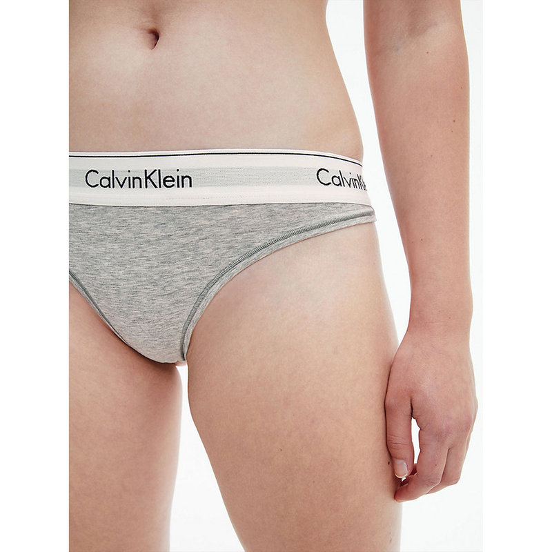 CALVIN KLEIN - Women's logo thong - Grey - 000QF7188EP7X