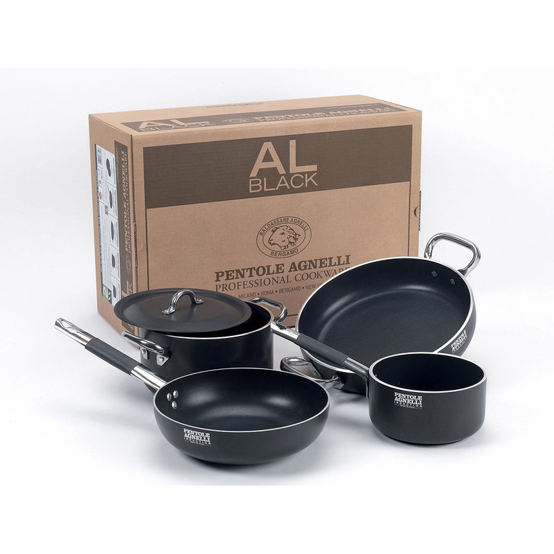 Batteria pentole Set Al-Black 2 induzione - 5 pz - Pentole Agnelli