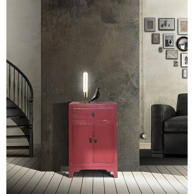 Fuji - credenza piccola 1 cassetto 2 sportelli in legno rosso - Novità Home  - Acquista su Smart BPER Zone.