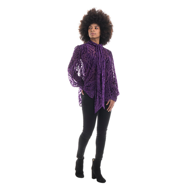 Vicolo Camicia devorè con fiocco viola Vicolo vista3