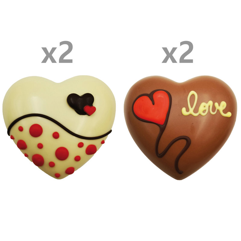 4 cuori di cioccolato San Valentino assortiti da 80 gr: 2 Bianco - 2 al  Latte - Slitti - Acquista su Smart BPER Zone.