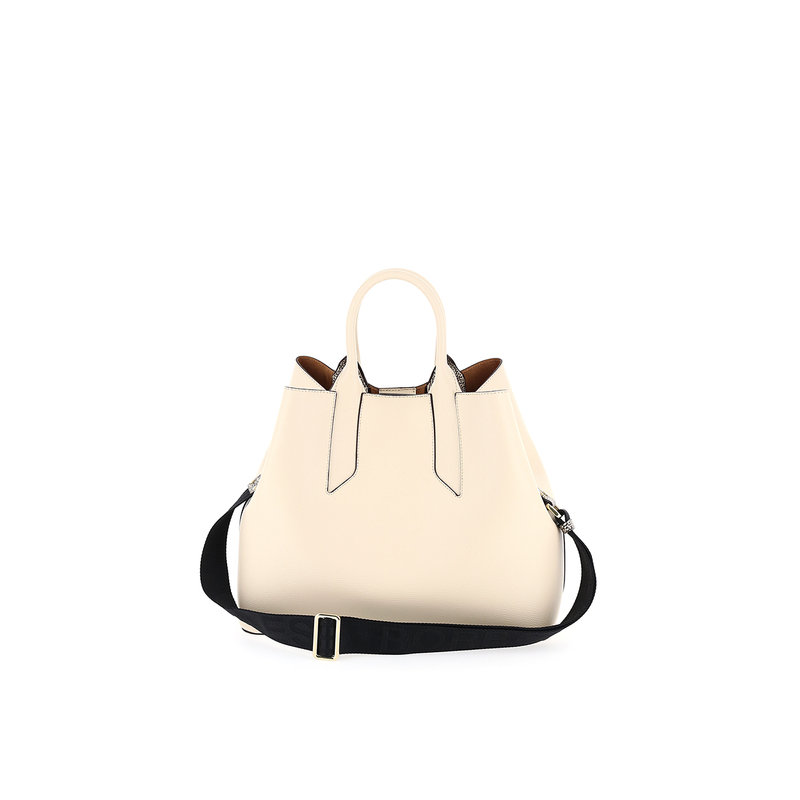 Borbonese Heritage Pelle grande bianco sporco Tote Borsa – Tabita Bags with  Love