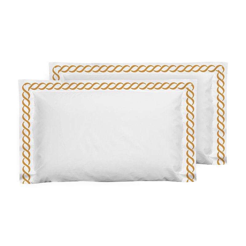 Paire de taies d'oreiller 40x70, Blanc - Sunset Braid