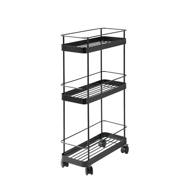 Carrello Cucina con ruote in metallo vernice nero opaco, TFT