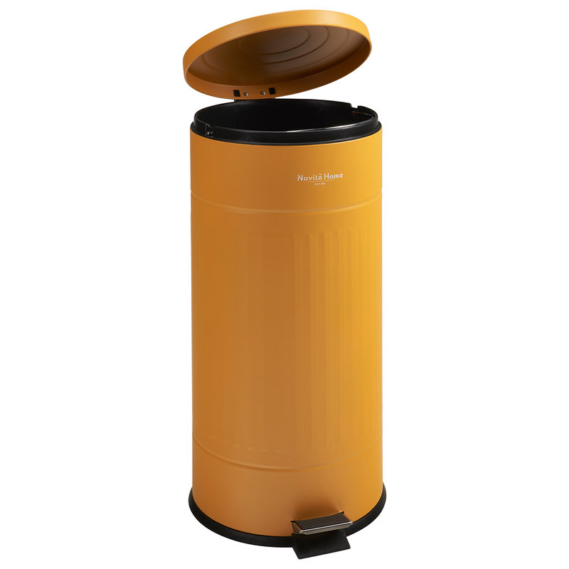 Cubo de basura amarillo mate ocre - 30 litros metal soft touch - Novità  Home - Compra en Ventis.