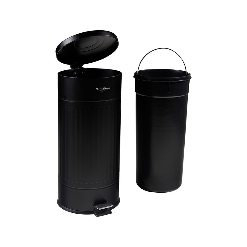 Cubo de basura negro mate - 30 litros metal soft touch - Novità Home -  Compra en Ventis.