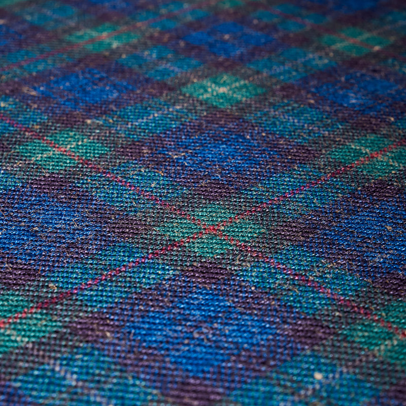 Mackenzie - sgabello basso tondo tartan rosso bleached – Novità Home