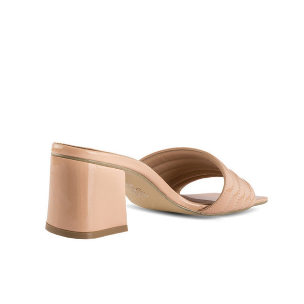 Sandalo Open Toe Con Fascia Trapuntata Tacco Rettangolare E Punta Arrotondata Nude Sole Sisters Acquista su Ventis
