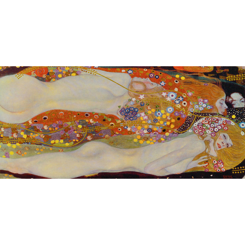 OPERE D'ARTE SU VETRO - Quadro lavorato in finitura bianca - Klimt Water  serpents 110x50 - Florence Glass - Acquista su Ventis.