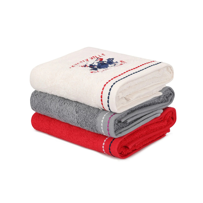 401 - Set asciugamani bianchi, rossi, grigi (3 pezzi) - Colorful - Acquista  su Ventis.