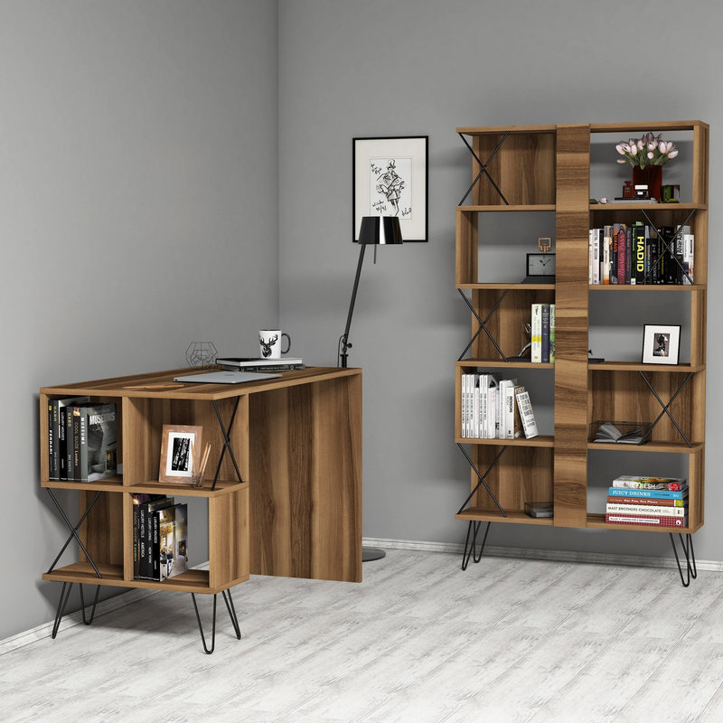 Extra - Scrivania e libreria in noce - Kalune design - Acquista su Ventis.