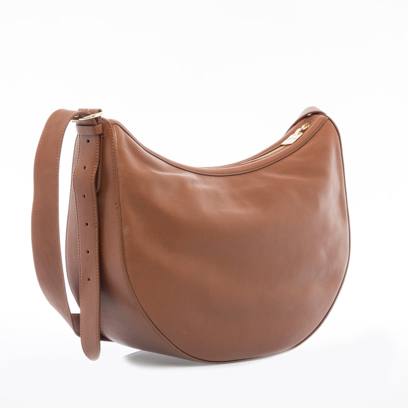 Borbonese Luna middle bag in tan leather Borbonese Purchase on