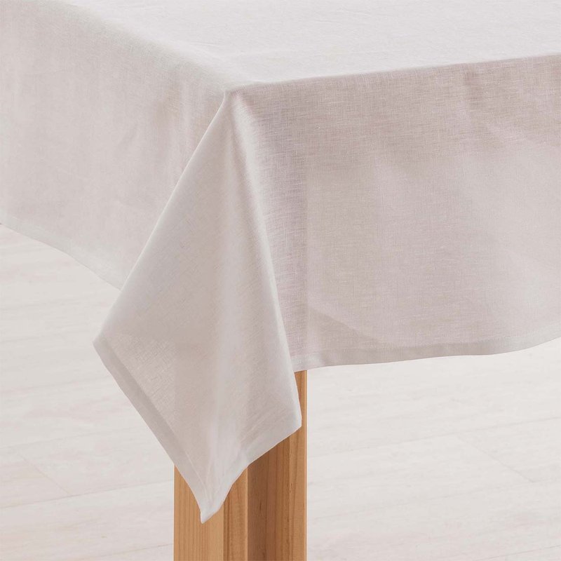 Stain resistant tablecloth in 100% white linen - Muare - Purchase on Ventis.