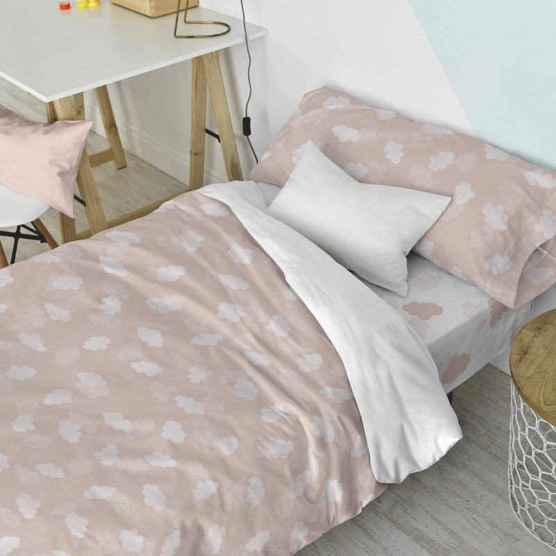 Set copripiumino 80/90 per letto (155 x 220 cm), colore: rosa - Basic Kids  - Acquista su Ventis.