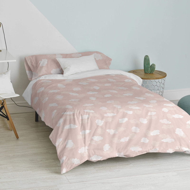 Set copripiumino 80/90 per letto (155 x 220 cm), colore: rosa - Basic Kids  - Acquista su Ventis.