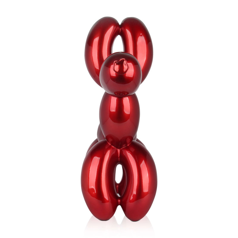 Adm - Scultura in Resina Grande 'cane Palloncino Grande' - Colore Rosso