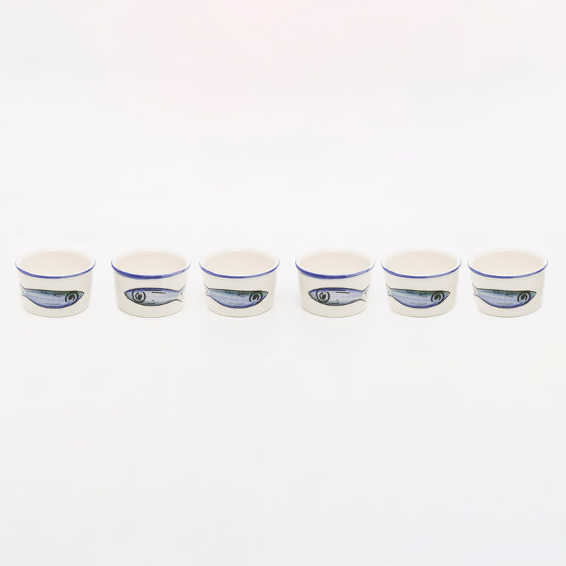 Set of 6 Sardine ice cream cups