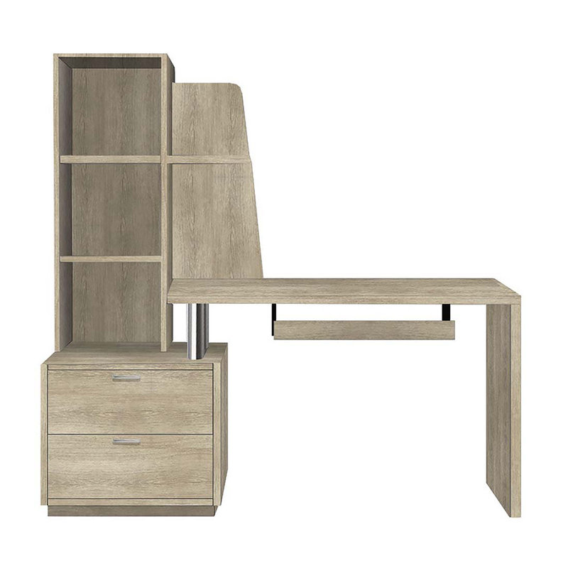 Scrivania con libreria LETI, rovere - TFT Home - Acquista su Ventis.