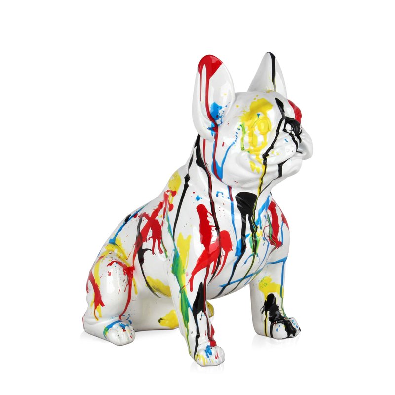 Adm - Scultura in Resina 'bulldog Francese Seduto' - Colore Multicolore