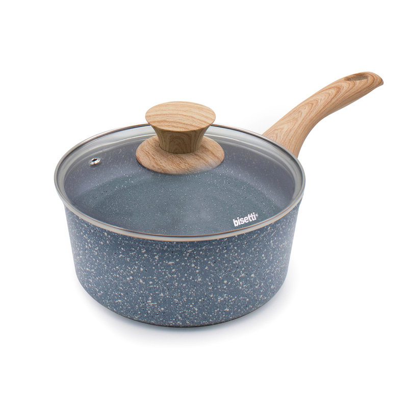 Casserole 18 cm Pierre Gourmet with lid handle natural wood