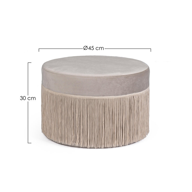 Leilani light gray pouf d45 - Bizzotto - Purchase on Ventis.