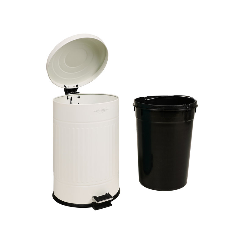 Cubo de basura blanco metal 20 litros