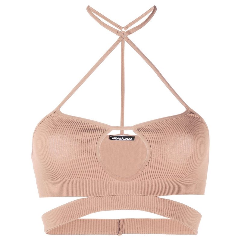 ANDREADAMO Ribbed Jersey Bra With Strappy Details – SHOPCURVE