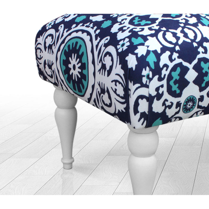 Pouf rettangolare, blu-bianco - Design Pouf - Acquista su Ventis.