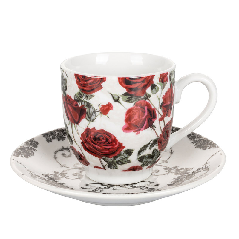 Ensemble de 6 tasses à café avec soucoupes baroque rose - Villa D'Este Home  Tivoli 1996 - Acheter sur Ventis.