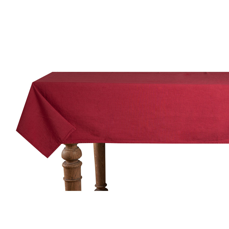 Nappe 140x140 Lin Mixte Cerise - La tavola a colori - Acheter sur Ventis.