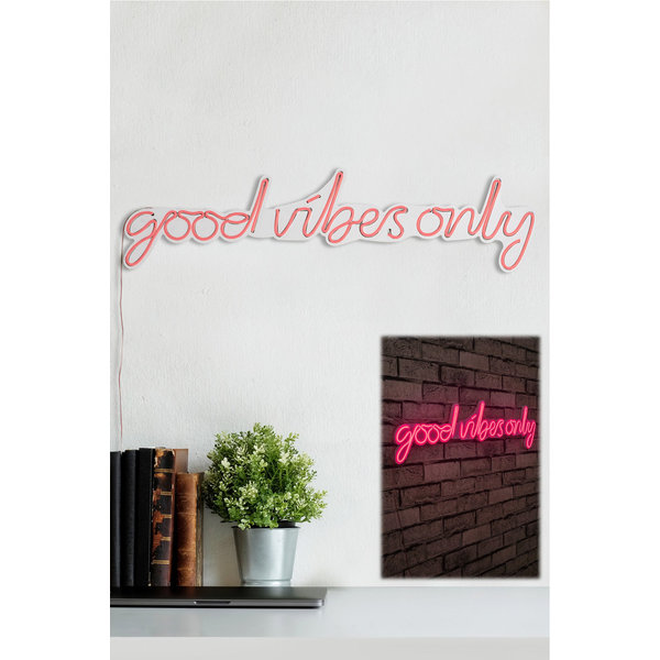 Good Vibes Only - Oświetlenie LED w dekoracyjnej różowej plastikowej oprawie Wall addiction vista3