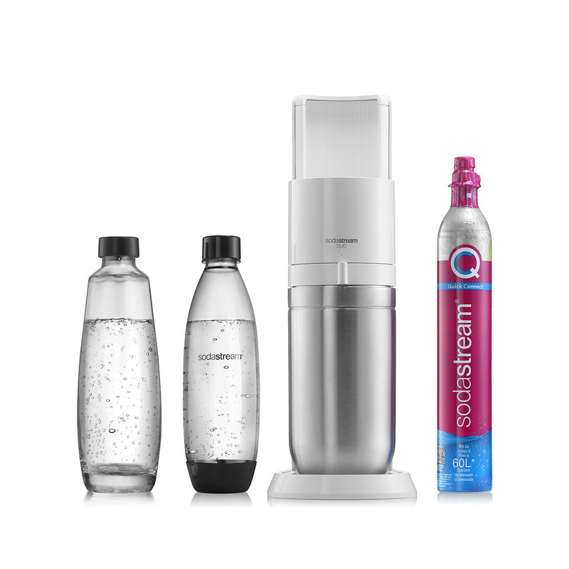 Sodastream Duo Megapack, Gasatore D’Acqua Per Trasformare L’Acqua In Acqua  Frizzante, Bianco, ‎29 x 25.6 x 44.4 cm; 6.4 Kg