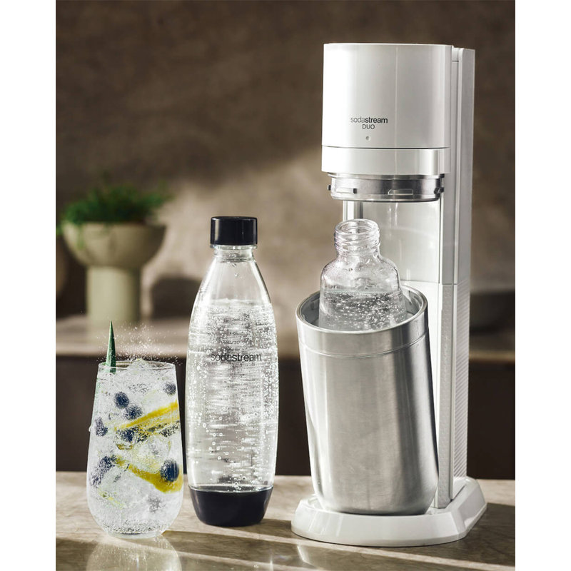 SodaStream Duo - Nuovo Gasatore con Bottiglia in Vetro e in Plastica 