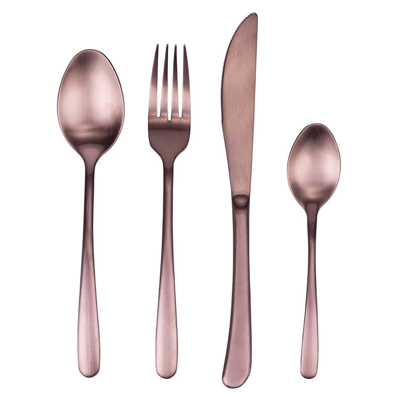 24-piece cutlery set in stainless steel, satin copper, Drop - Villa D'Este  Home Tivoli 1996 - Purchase on Ventis.