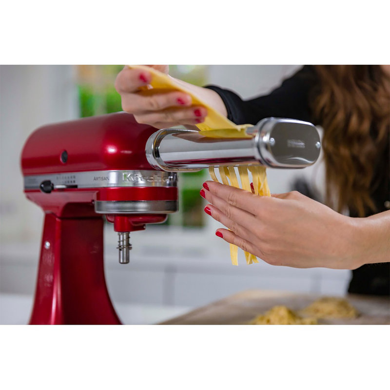 KitchenAid 5KSMPRA Sfogliatrice a tre pezzi con set per tagliare la pasta,  Argento : : Casa e cucina