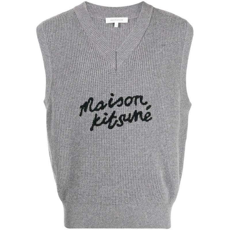 Handwriting Oversize Vest Lm00815kt1063 - Maison Kitsuné