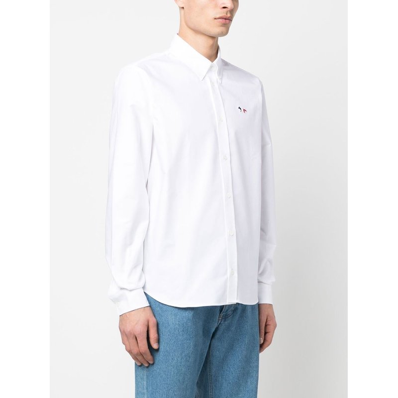 Tricolor Fox Patch Classic Shirt bd Fm00400wc2010 - Maison Kitsuné