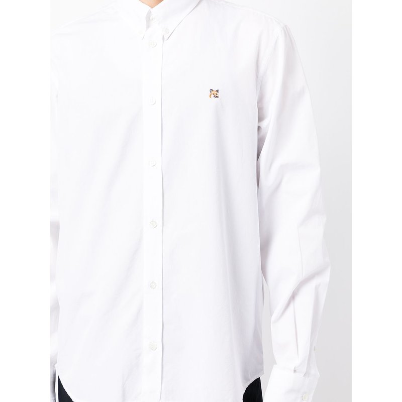 Fox Head Embroidery Classic Shirt Hm00435wc0025 - Maison Kitsuné