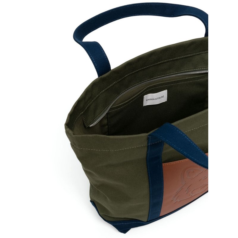 Fox Head Leather Pocket Classic Tote Bag Lw05108ww0083 - Maison