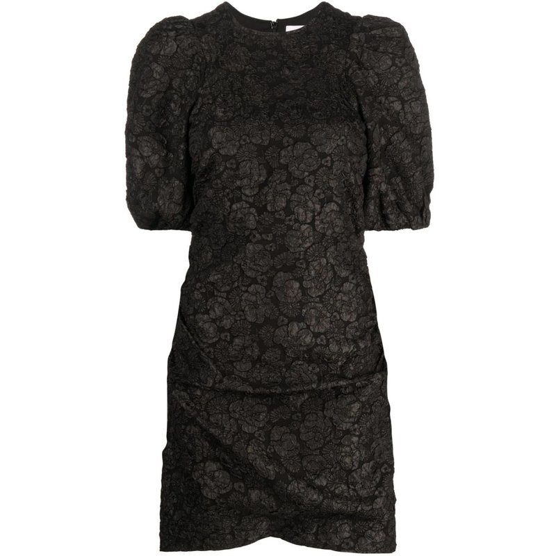 Stretch Jacquard Puff Sleeves Mini Dress F8025 - Ganni - Purchase