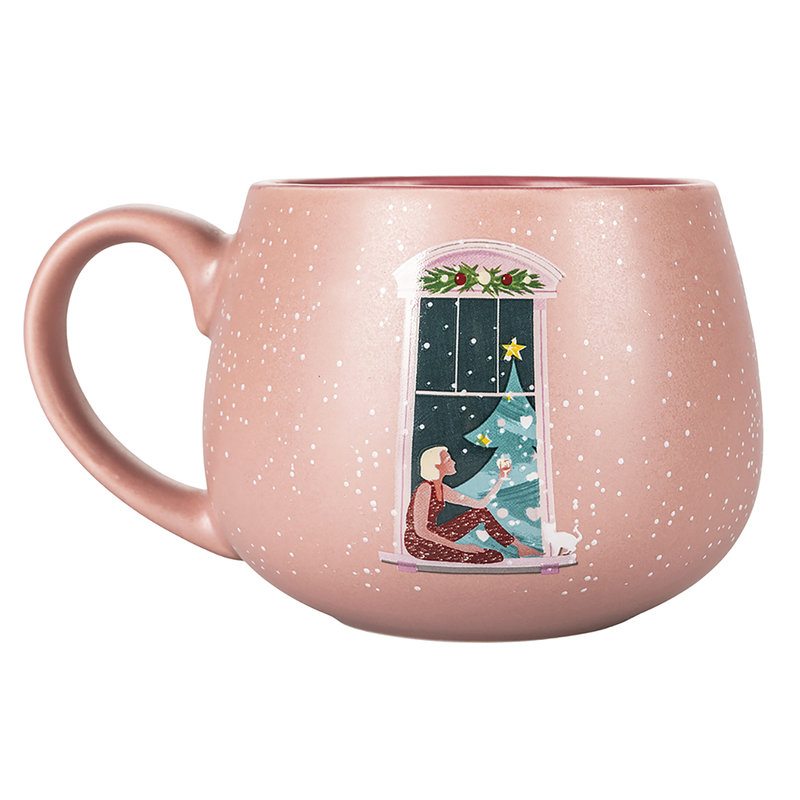 Tazza colazione in new bone China 400 ml XMas Pink